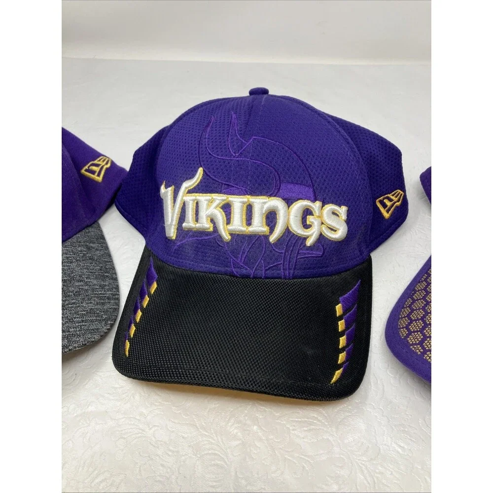 NFL Minnesota Vikings Hat LOT OF 3 Fitted Football Cap New Era M/L & L/XL